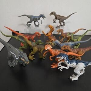 Lot of 13 Jurassic World Velociraptor Raptor Action Figures Dinosaur Toys
